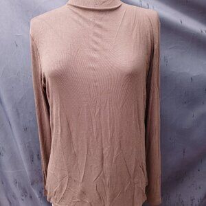 Long Sleeve Ribbed Shirt Blouse Top NWT